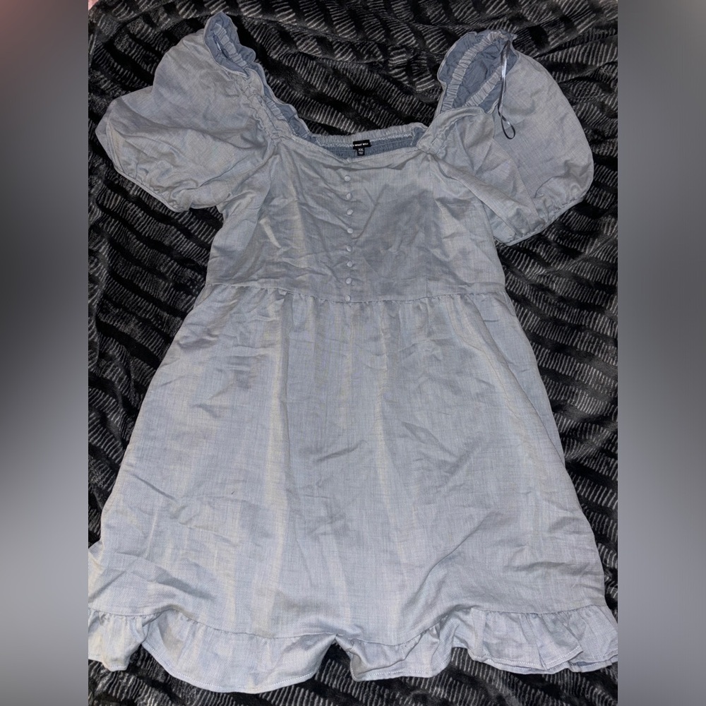 Women short partial button-down stress
